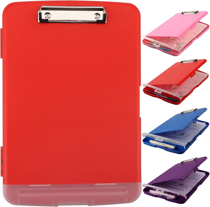 SFLHHDM Clipboard with Storage, Clip Boards 8.5x11, Plastic Clipboards with Pen Holder, Clip Board with Storage Compartments, Nurse Clipboard with Storage for Classroom, Student, Teacher - Image 1